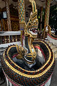 Chiang Mai - The Wat Lam Chang, Makkara-Naga guardian of the Ubosot. 